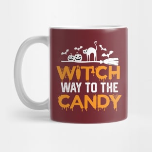 Witch Way to The Candy - Funny Hlloween  Candy hunt Mug